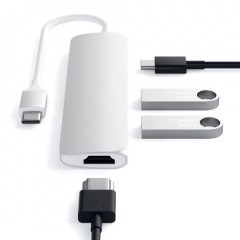 Адаптер Satechi TYPE-C SLIM MULTI-PORT ADAPTER 4K, Silver